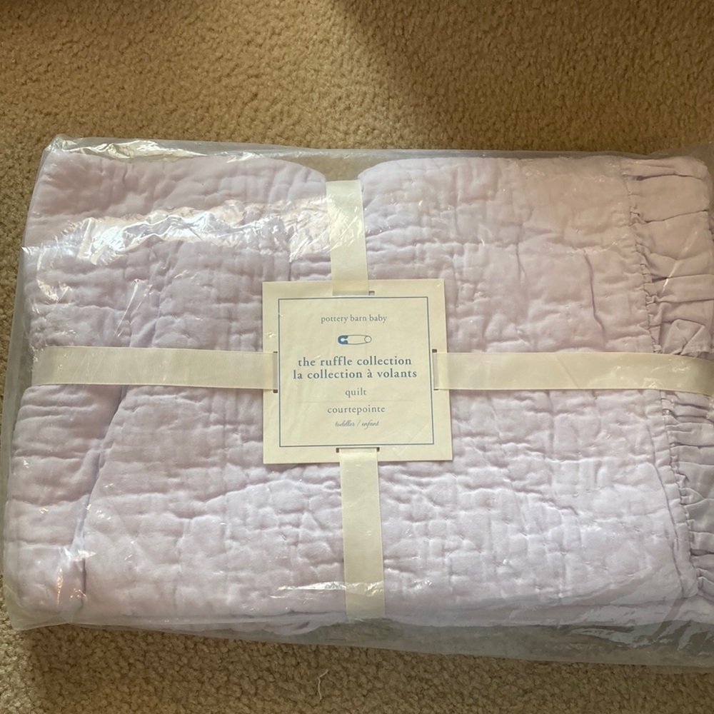 Pottery Barn Baby Ruffle Collection Quilt Lavender